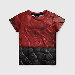 Футболка детская Черная красная текстура, цвет: 3D-принт