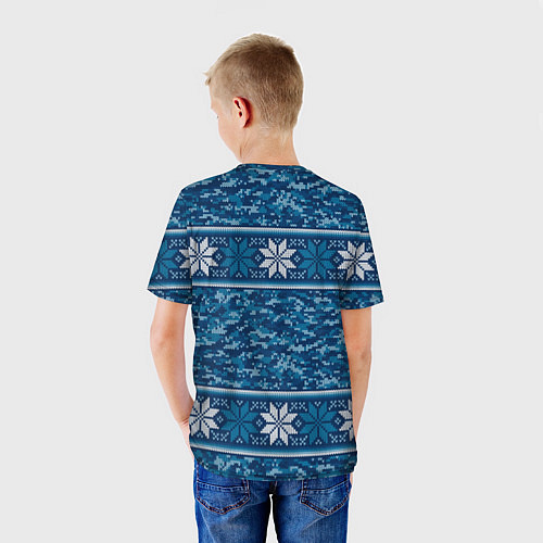 Детская футболка Камуфляжный свитер - алатырь / 3D-принт – фото 4