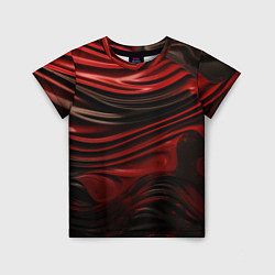 Детская футболка Кожаная красная и черная текстура