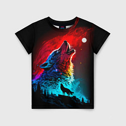 Детская футболка Волки воют на луну