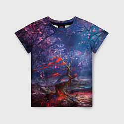 Детская футболка Магический лес при луне