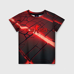 Детская футболка CS GO red neon