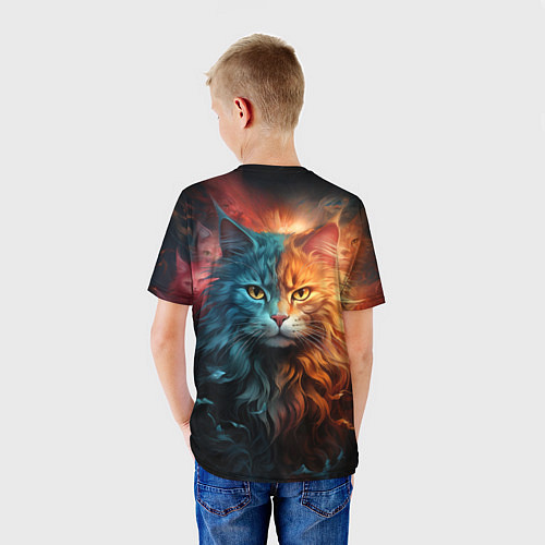 Детская футболка Сердитый котик / 3D-принт – фото 4