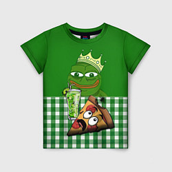 Детская футболка Pepe King with pizza