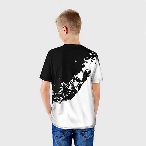 Детская футболка Smile - black and white / 3D-принт – фото 4