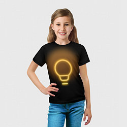 Футболка детская Неоновая лампа, цвет: 3D-принт — фото 2