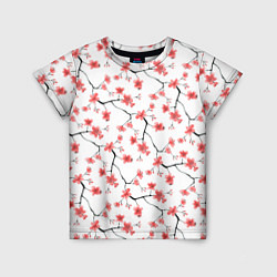 Детская футболка Акварельные цветы сакуры паттерн