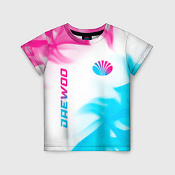 Футболка детская Daewoo neon gradient style: надпись, символ, цвет: 3D-принт