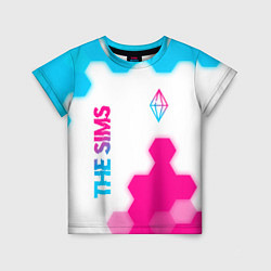 Детская футболка The Sims neon gradient style: надпись, символ