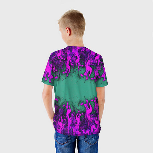 Детская футболка Фиолетовое пламя / 3D-принт – фото 4