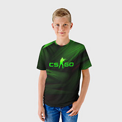 Футболка детская CS GO green logo, цвет: 3D-принт — фото 2