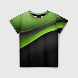 Детская футболка Black green abstract