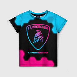 Детская футболка Lamborghini - neon gradient