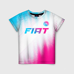 Футболка детская Fiat neon gradient style: символ сверху, цвет: 3D-принт