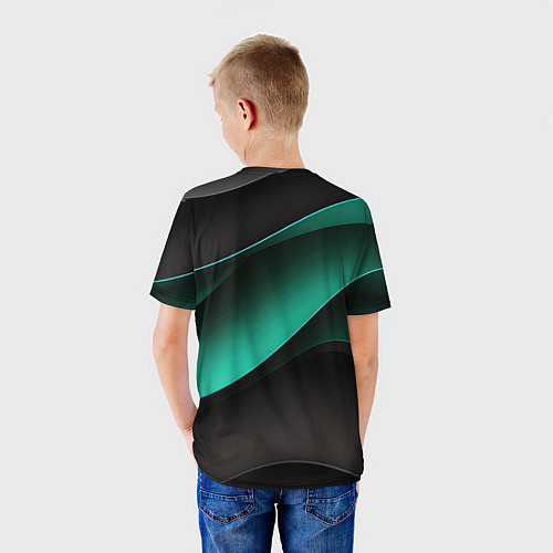 Детская футболка Абстрактная зеленая текстура / 3D-принт – фото 4