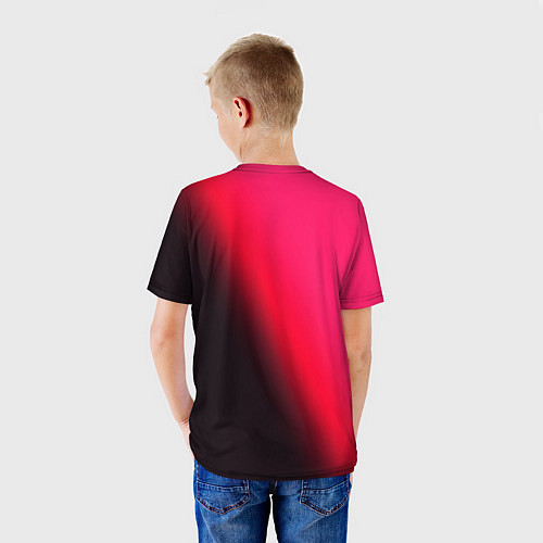 Детская футболка Градиент ярко-розовый / 3D-принт – фото 4