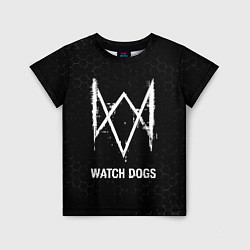 Детская футболка Watch Dogs glitch на темном фоне