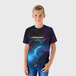 Футболка детская Neon cyberpunk logo, цвет: 3D-принт — фото 2