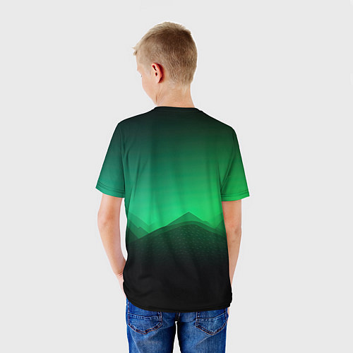 Детская футболка CS GO green black background / 3D-принт – фото 4