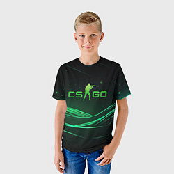 Футболка детская CS GO green logo, цвет: 3D-принт — фото 2