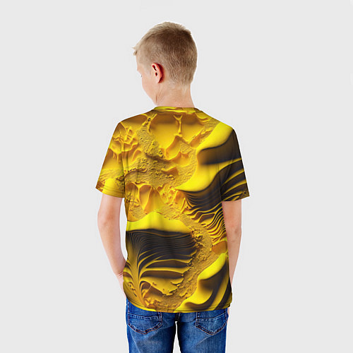Детская футболка Желтая объемная текстура / 3D-принт – фото 4