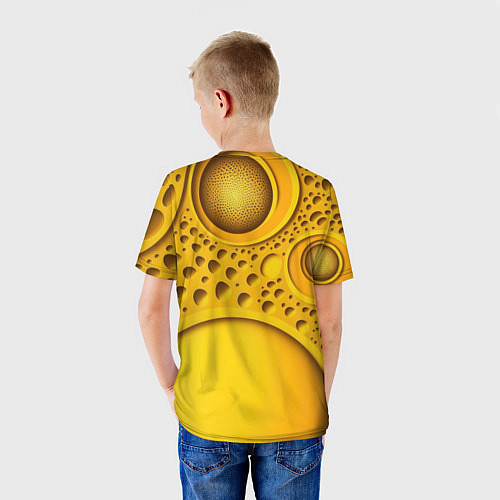 Детская футболка Желтая объемная текстура / 3D-принт – фото 4