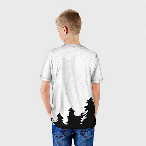 Детская футболка Стилизация ёлки зима / 3D-принт – фото 4