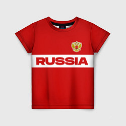 Футболка детская Russia - красно-белый, цвет: 3D-принт