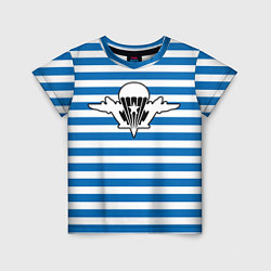 Детская футболка Тельняшка синяя - логотип вдв