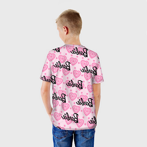 Детская футболка Логотип Барби и розовое кружево / 3D-принт – фото 4