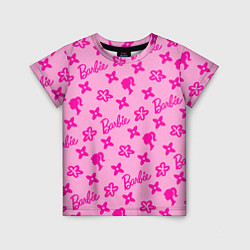 Детская футболка Барби паттерн розовый