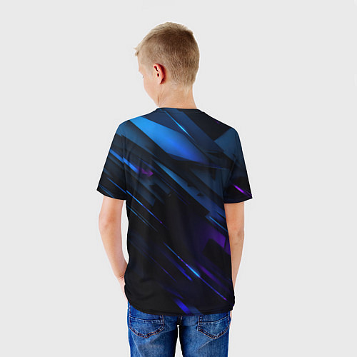 Детская футболка Синие и фиолетовые оттенки / 3D-принт – фото 4