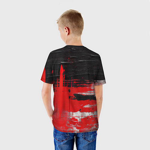 Детская футболка Черный белый красный цвет / 3D-принт – фото 4