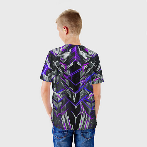 Детская футболка Киберпанк линии фиолетовые / 3D-принт – фото 4