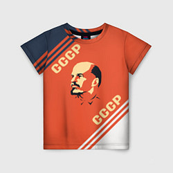 Детская футболка Ленин на красном фоне