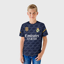 Футболка детская Винисиус Жуниор Реал Мадрид форма 2324 гостевая, цвет: 3D-принт — фото 2