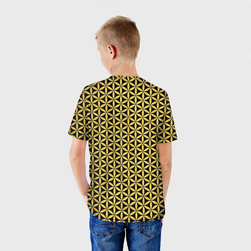 Детская футболка Цветок Жизни - Золото / 3D-принт – фото 4