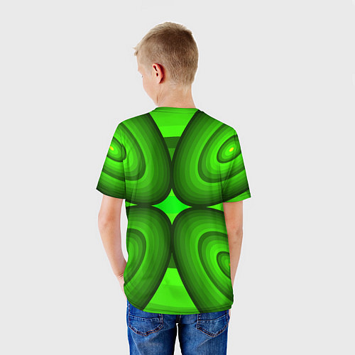 Детская футболка Зеленые овалы / 3D-принт – фото 4