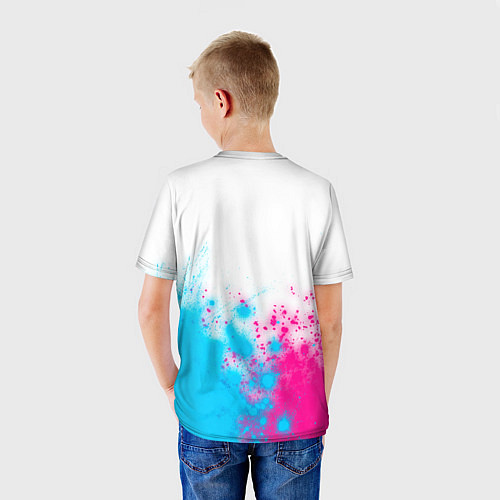 Детская футболка Rust neon gradient style: символ сверху / 3D-принт – фото 4