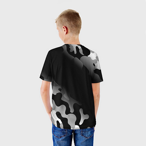Детская футболка Quake glitch на темном фоне: надпись, символ / 3D-принт – фото 4