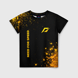 Детская футболка Need for Speed - gold gradient: надпись, символ
