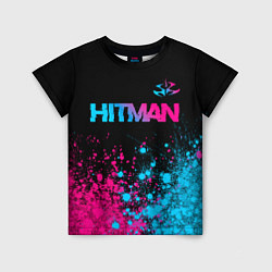Детская футболка Hitman - neon gradient: символ сверху