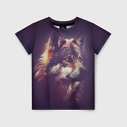 Детская футболка Задумчивый волк