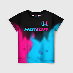 Детская футболка Honda - neon gradient: символ сверху