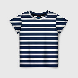 Детская футболка Широкие тёмно-синие полосы