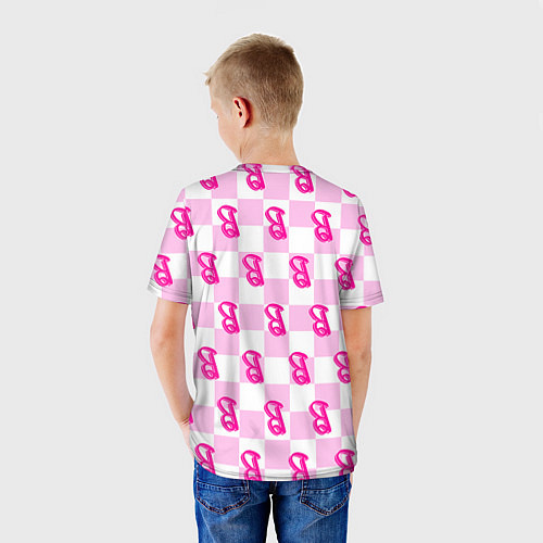 Детская футболка Розовая шашка и Барби / 3D-принт – фото 4