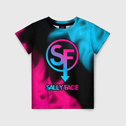 Детская футболка Sally Face - neon gradient
