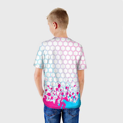 Детская футболка GTA neon gradient style: символ сверху / 3D-принт – фото 4