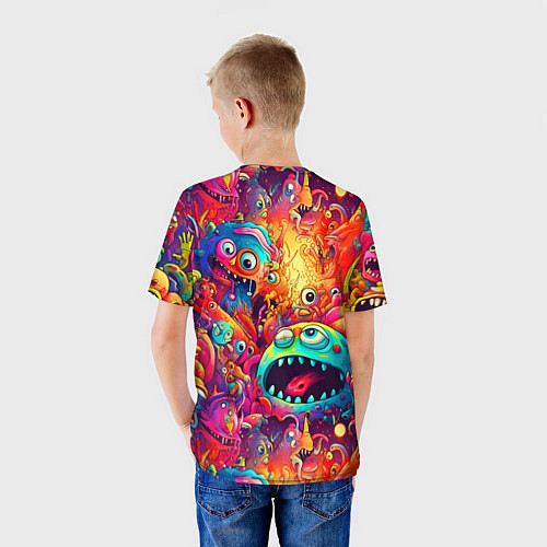 Детская футболка Кислотные чудики / 3D-принт – фото 4