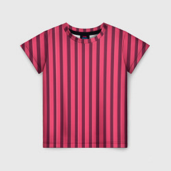 Детская футболка Полосатый тёмно-розовый